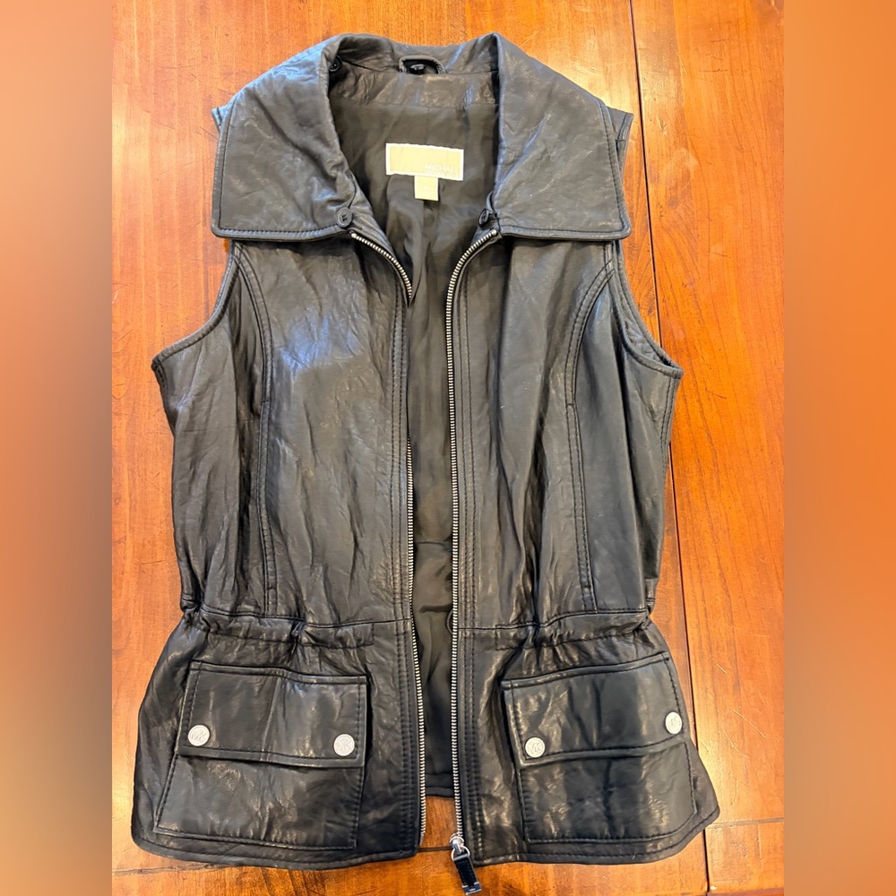 Michael Michael Kors Black Leather Vest